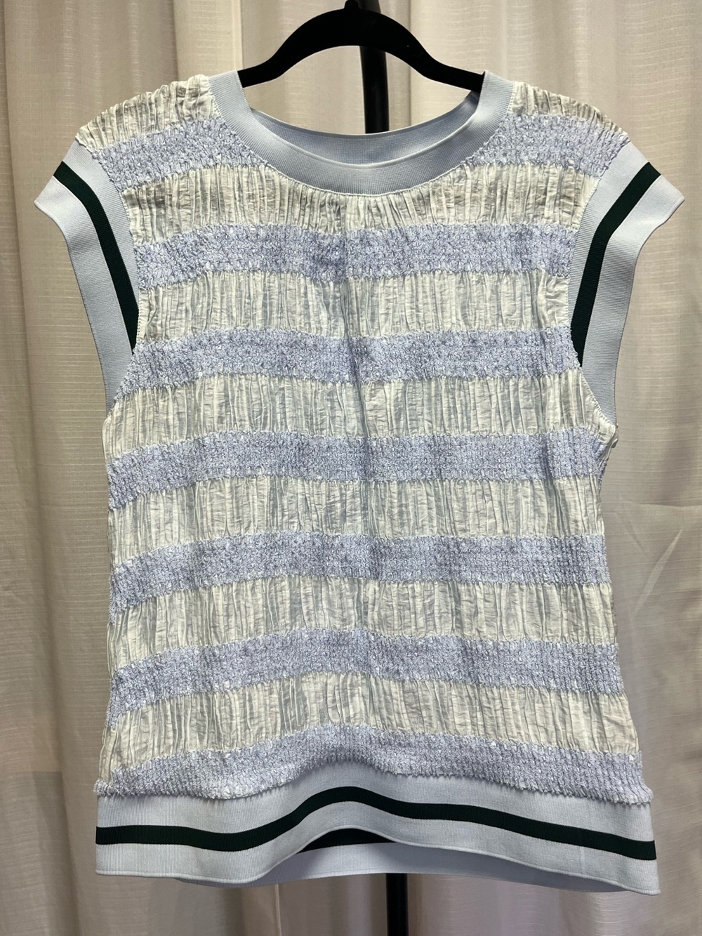 Voy blue striped blouse | size large